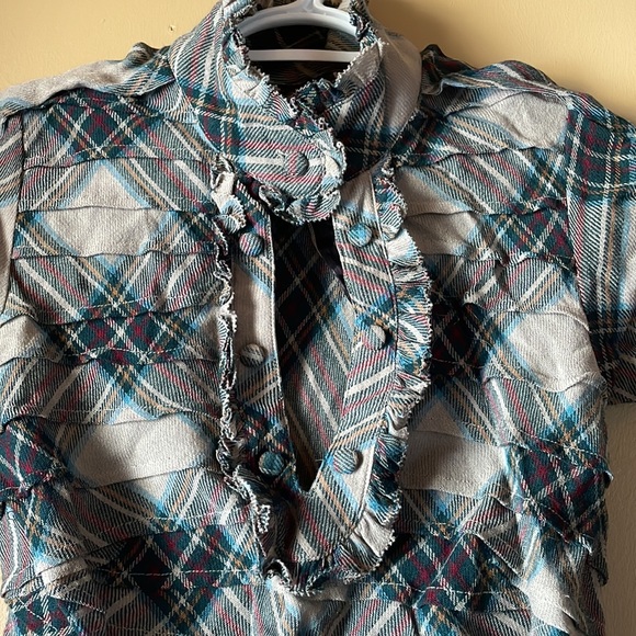 LAMB Gwen Stefani vtg 2007 tartan plaid ruffle dress sz6/8 - Picture 3 of 6